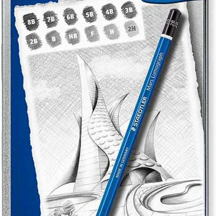 Staedtler Mars Lumograph 100 Pack de 12 Lapices de Grafito - Resistencia a la Rotura - Graduaciones Surtidas 1