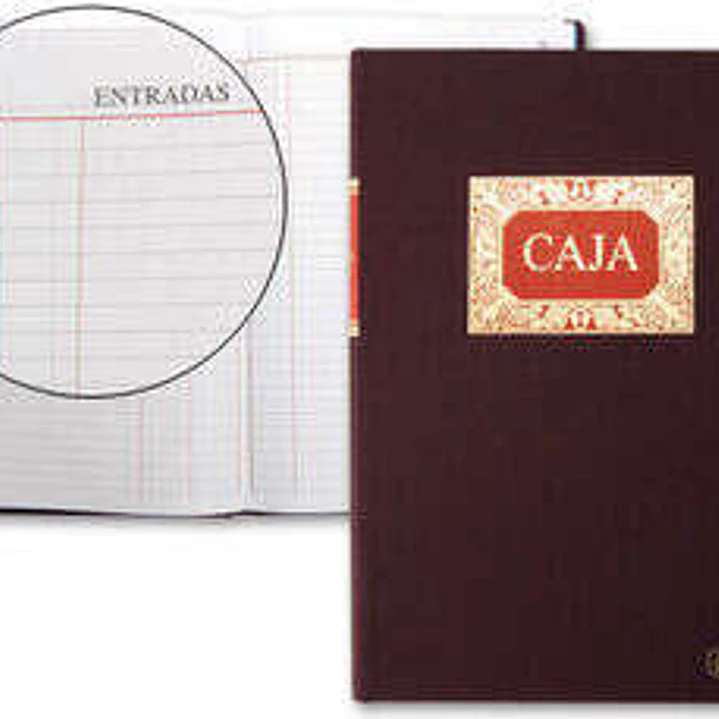 Miquel Rius Libro de Caja M.D con Entradas y Salidas - Tamaño Folio Natural - 100 Hojas - Forrado en Tela - Detalles en Stamping - Corte de Color Azul 1