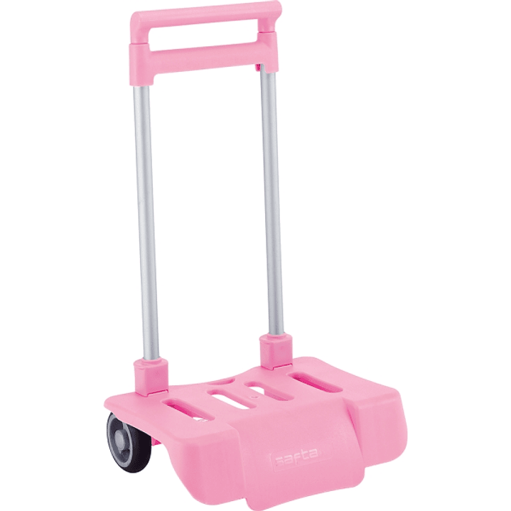 Safta Carro Portamochilas - Sistema Antiplegado y Antivuelco - Ruedas Antivibracion y Silenciosas - Sujecion Universal - 32x16x44cm - Color Rosa 1