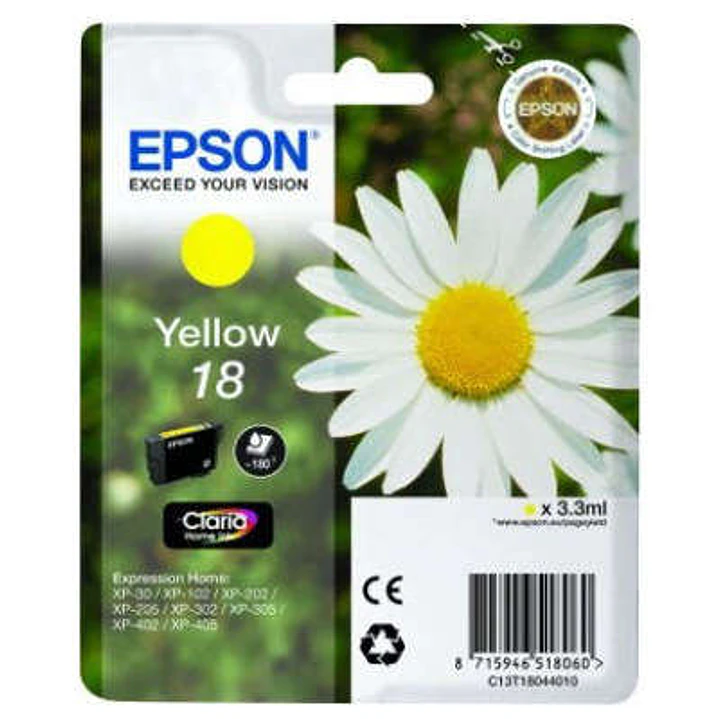 Epson T1804 (18) Amarillo Cartucho de Tinta Original - C13T18044012 1