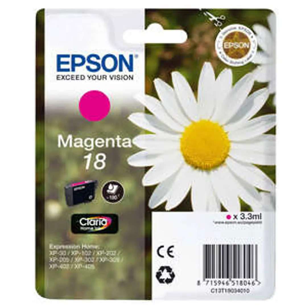 Epson T1803 (18) Magenta Cartucho de Tinta Original - C13T18034012 1