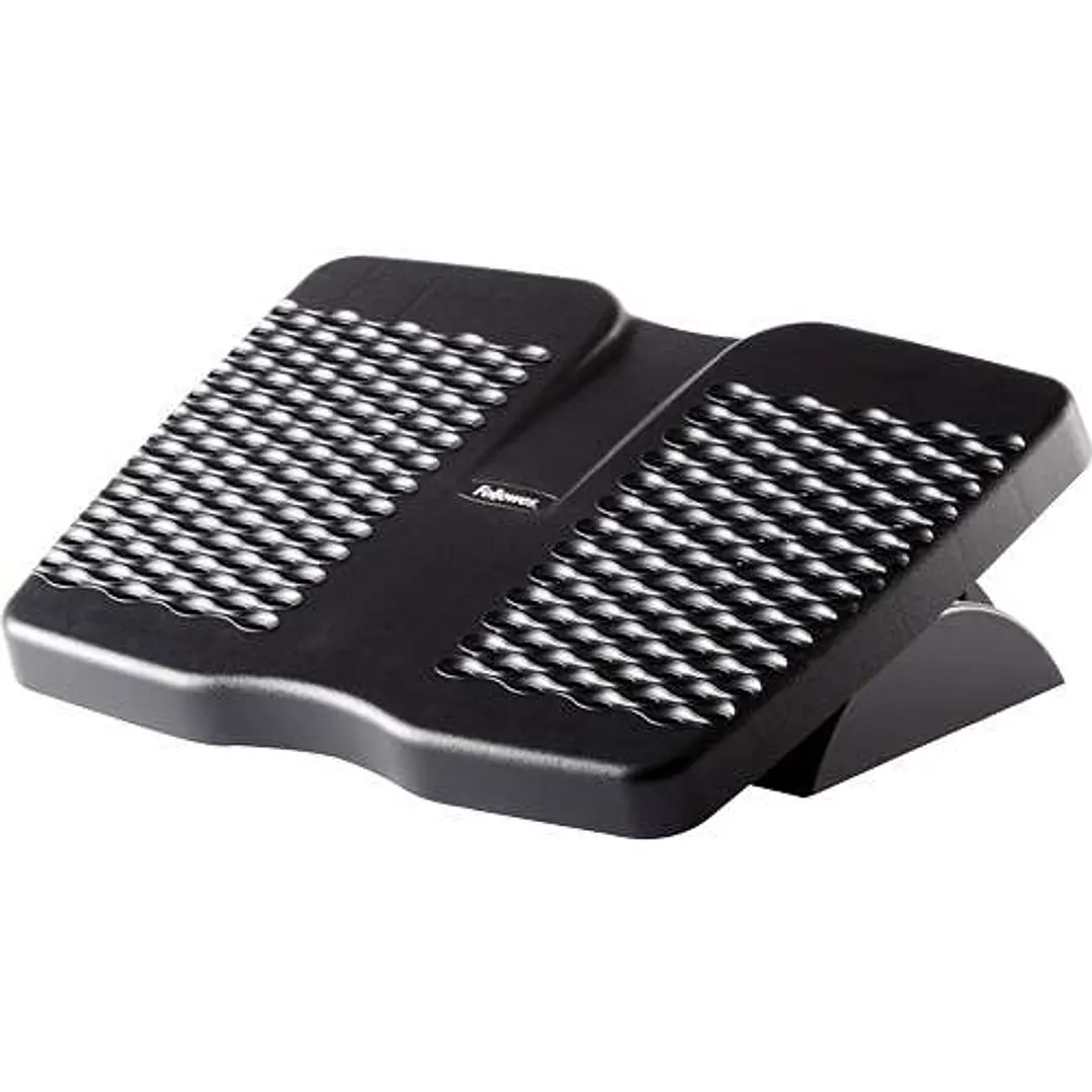 Fellowes Refresh Reposapies con Ventilacion 45.2x33cm - 2 Ajustes de Altura - Plataforma Deslizante - Color Negro 1