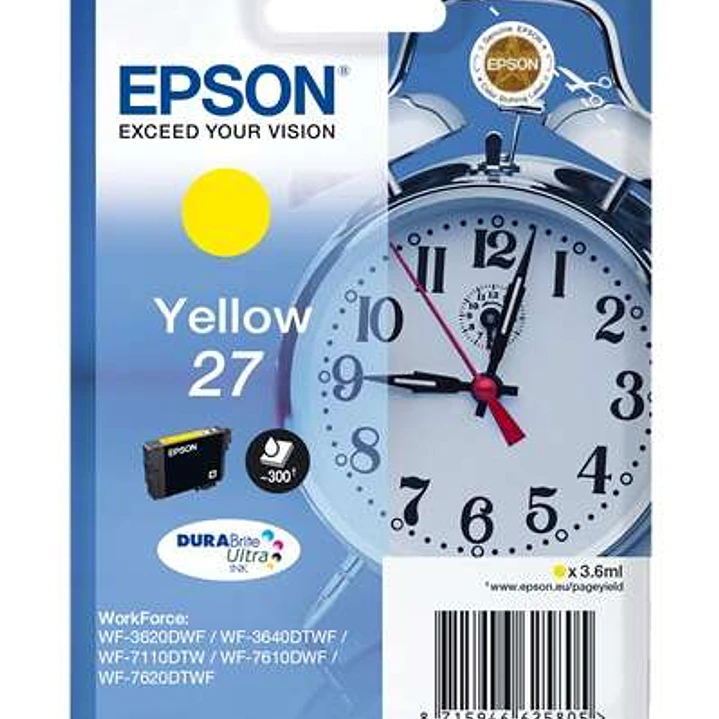 Epson T2704 (27) Amarillo Cartucho de Tinta Original - C13T27044012 1