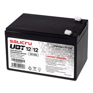 Salicru UBT 12/12 Bateria AGM Recargable de 12 Ah / 12 V - Color Negro