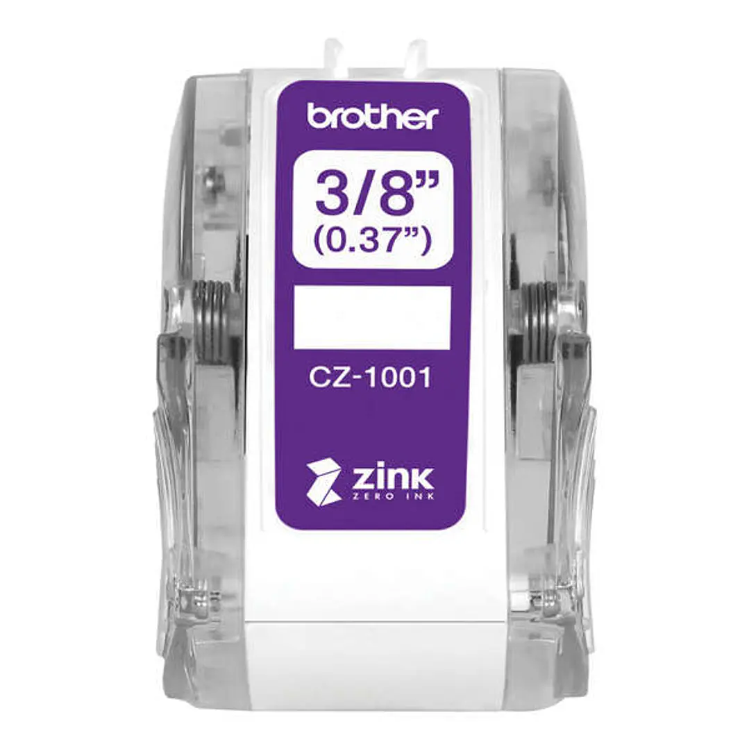 Brother CZ1001 Rollo de Etiquetas Originales de Tamaño Personalizado - Ancho 9mm x 5 metros - Zero Ink 1
