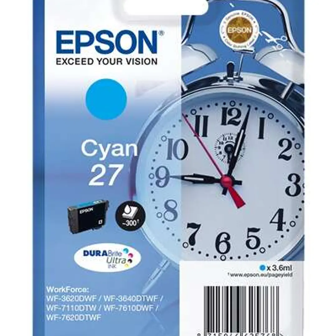 Epson T2702 (27) Cyan Cartucho de Tinta Original - C13T27024012 1