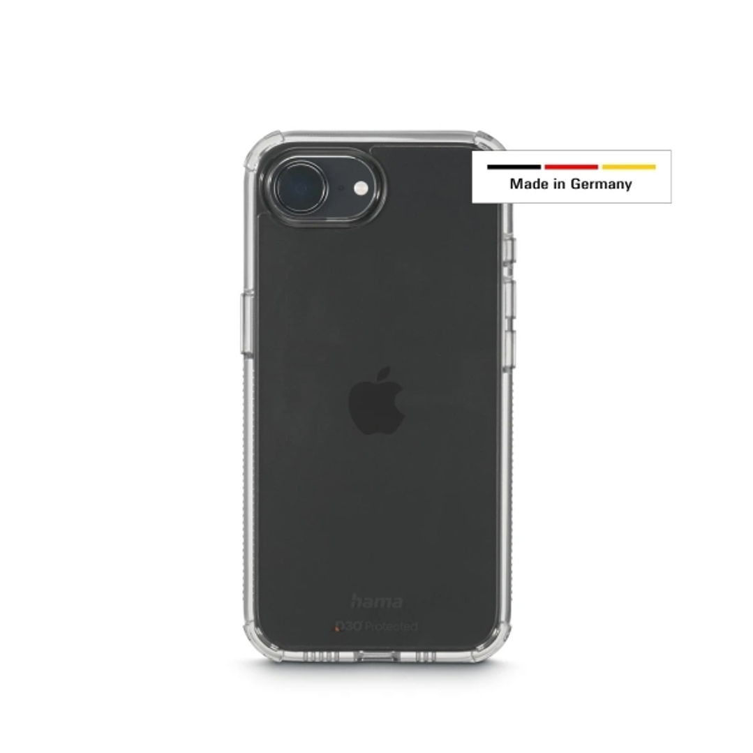 Hama Extreme Protect Funda para iPhone 16E - Antideslizante - Policarbonato - Proteccion D3O - Bordes Elevados - Color Transparente 1