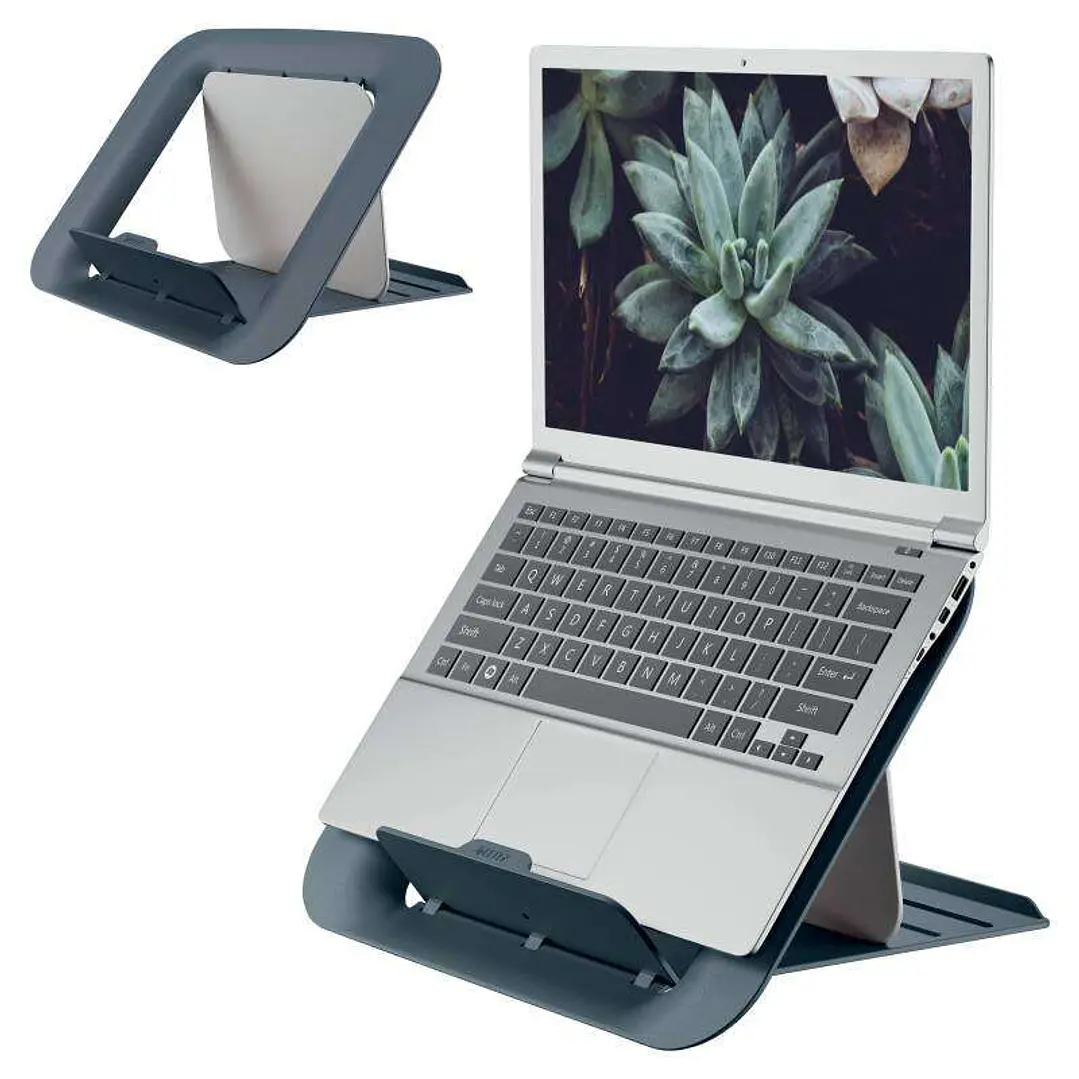 Leitz Ergo Cosy Soporte Ajustable para Portatil - Diseño Ergonomico - Altura Ajustable - Color Gris Terciopelo 1