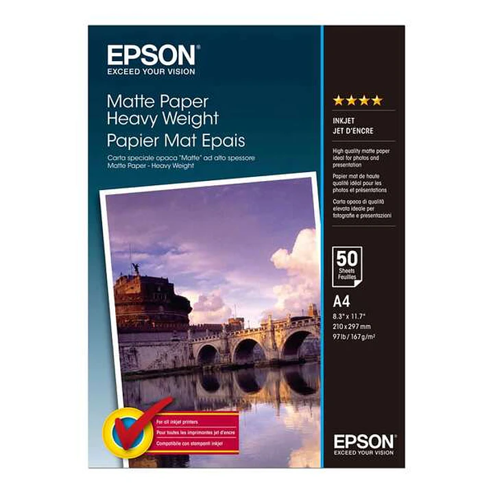 Epson C13S041256 Papel Fotografico A4 167gr - Acabado Mate - 50 Hojas - para Impresoras de Tinta 1