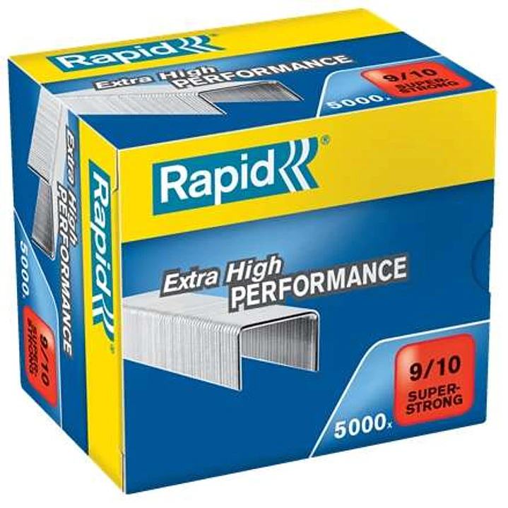 Rapid Super Strong Caja de 5000 Grapas 9/10 - De 40 a 70 Hojas - Alambre Galvanizado Superreforzado - Patilla de 10mm 1