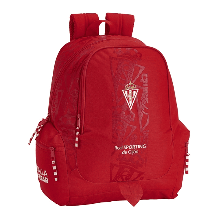 Safta Real Sporting de Gijon Corporativa Mochila Adaptable a Carro - Bolsillos Laterales - 2 Compartimentos - Hombreras Ergonomicas - Tirador Doble -  1