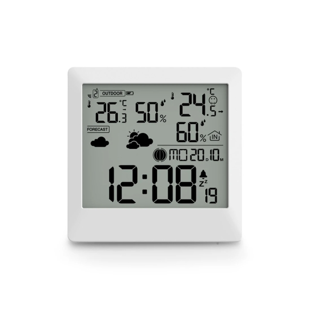 Hama Palawan Estacion Meteorologica - Reloj - Pantalla Digital - Sensor Exterior - Radiofrecuencia - Termometro - Higrometro - 11.5x1.5x11.5cm - Color 1