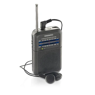 Daewoo DW1008 Radio Portatil AM/FM - Antena Telescopica y Sintonizacion Analogica Precisa - Altavoz Integrado - Salida Auriculares Jack 3.5mm - Compac