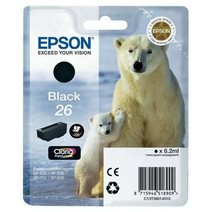 Epson T2601 (26) Negro Cartucho de Tinta Original - C13T26014012 1