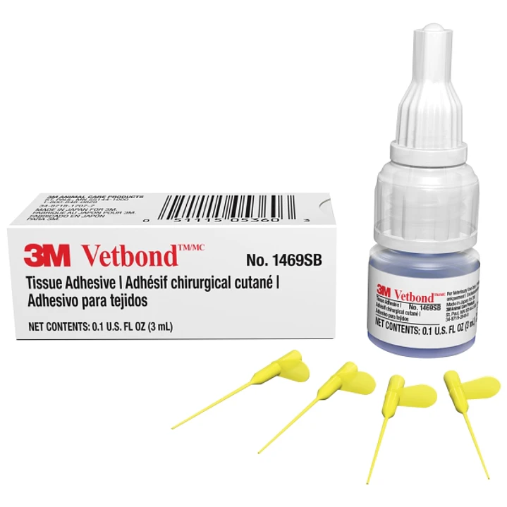 3M Vetbond Adhesivo para Tejidos - 3ml - Cierra Heridas Rapidamente - Incluye 4 Aplicadores - Color Transparente 1