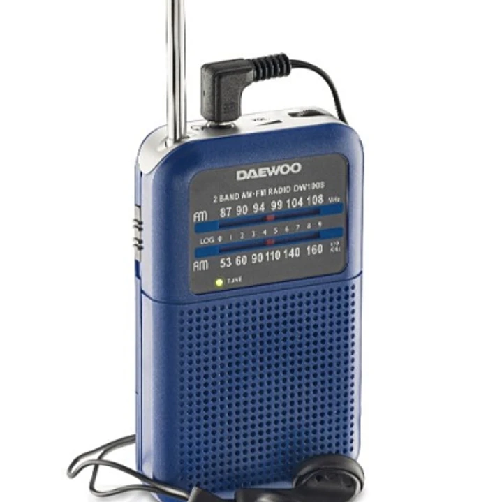 Daewoo DW1008 Radio Portatil AM/FM - Antena Telescopica y Sintonizacion Analogica Precisa - Altavoz Integrado - Salida Auriculares Jack 3.5mm - Compac 1