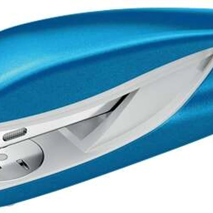 Petrus 635 WOW Grapadora Metalica + Caja de 200 Grapas - Hasta 30 Hojas - Extraegrapas Integrado - Grapado Cerrado, Abierto y Clavado - Color Azul Met 1