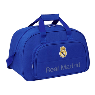 Safta Real Madrid Bolsa de Deporte - Bolsillo Frontal - Bandolera Ajustable - Asa Forrada - Doble Tirador Cremallera - Tacos Proteccion Base - Fondo E