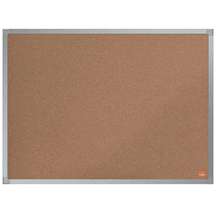 Nobo Essence Tablero de Anuncios de Corcho 600x450mm - Montaje en Esquinas - Superficie de Corcho - Marco de Aluminio Anodizado - Color Natural