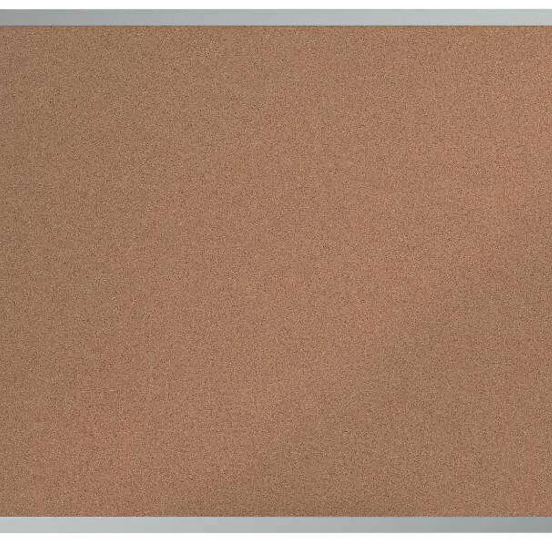 Nobo Essence Tablero de Anuncios de Corcho 600x450mm - Montaje en Esquinas - Superficie de Corcho - Marco de Aluminio Anodizado - Color Natural 1