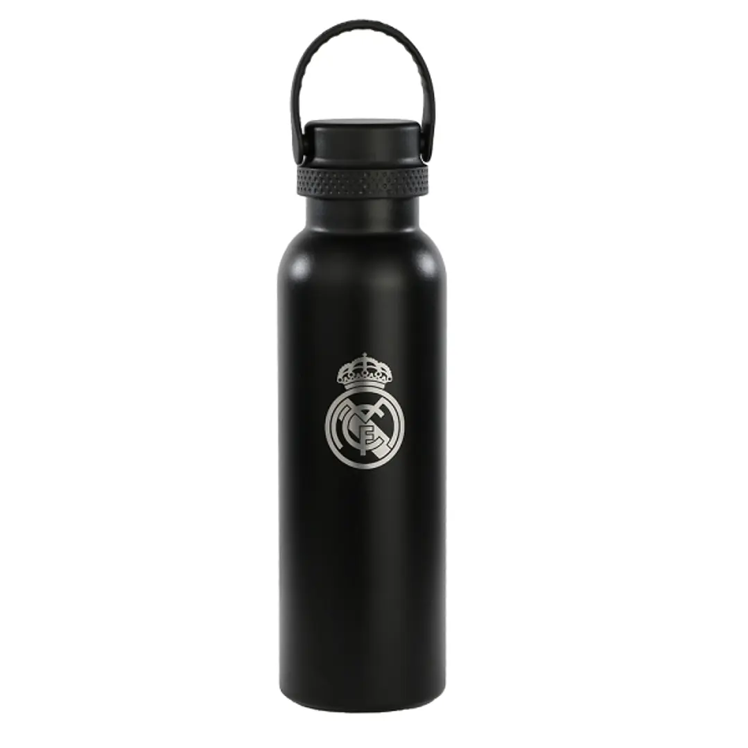 Safta Real Madrid 2ª Equipacion 24/25 Botella Reutilizable 600ml - Doble Pared con Aislamiento - Base de Silicona - Conserva Temperatura 12h Caliente  1
