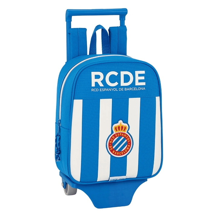 Safta RCD Espanyol Mochila con Carro - Tarjeta ID - Asa Superior - Mochila Extraible - Material Resistente - 6L - 220x100x270mm - Color Azul y Blanco 1