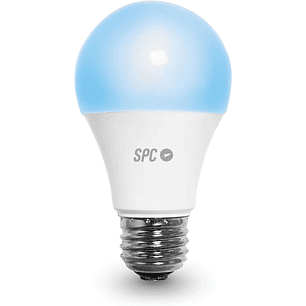 SPC Aura 1050 Bombilla Led Regulable Wi-Fi E27 - Ambientes Personalizables - Control desde la APP SPC Iot - Compatible con Alexa y Google Home - Hogar