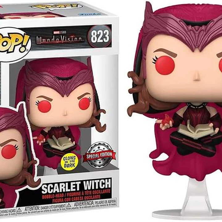 Funko Pop Marvel WandaVision Scarlet Witch Ed. Glows in the Dark - Figura de Vinilo - Altura 9cm aprox. 1