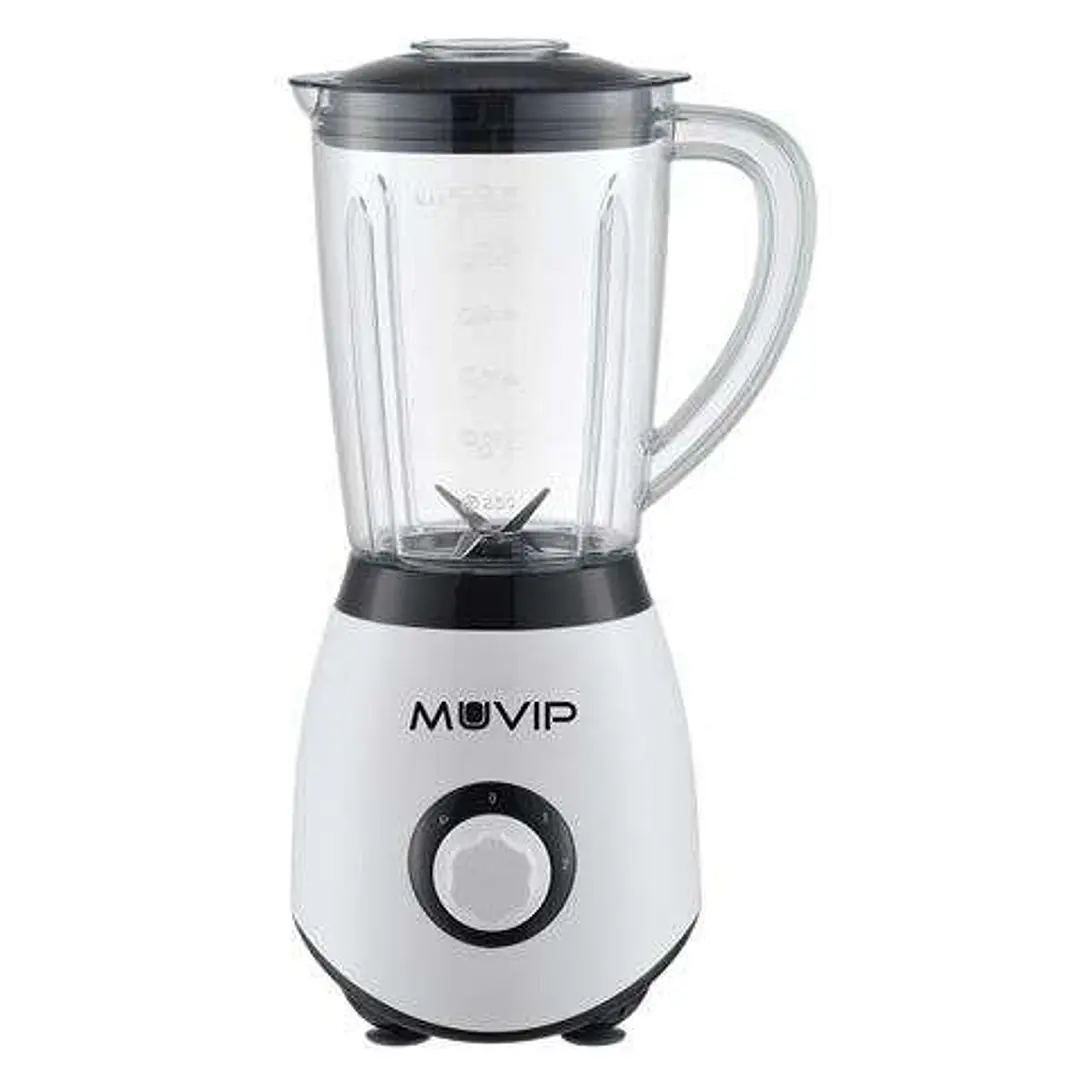 Muvip Batidora de Vaso 1300W 1.5L - 2 Velocidades - Chuchillas de Acero Inoxidable - Funcion Pica Hielo - Bloqueo de Seguridad 1