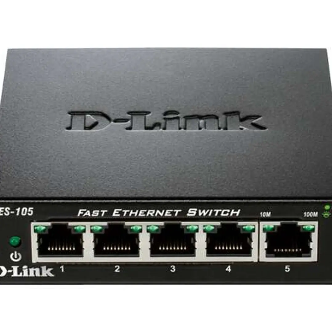 D-Link Switch 5 Puertos Fast Ethernet Gigabit 10/100 Mbps 1