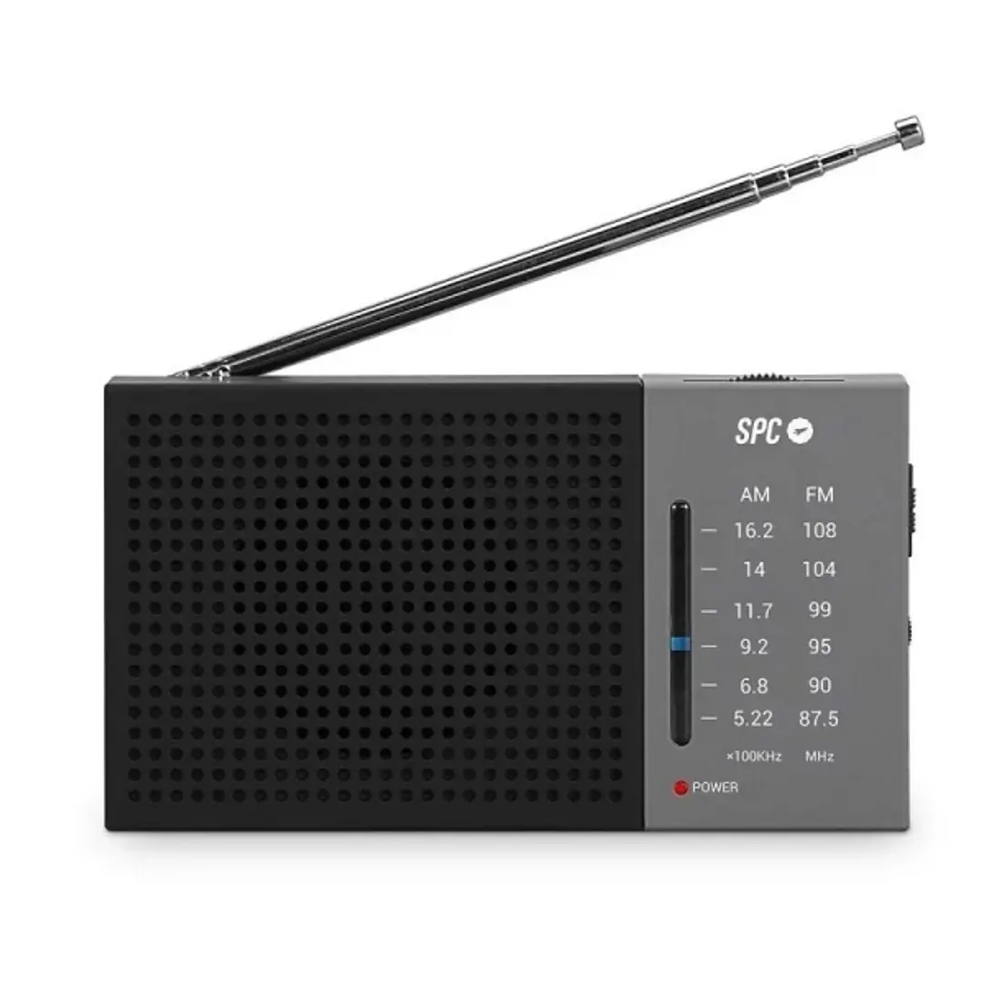 SPC Jetty Lite Radio Portatil Analogica FM/AM - Entrada Jack 3.5mm - Antena Telescopica - Alimentacion con Pilas - Color Negro/Gris 1