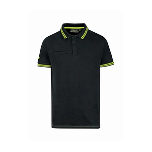 Upower Way Polo Hombre Manga Corta - Talla S - Algodon Stretch, Ajuste Slim Fit, Ribetes en Contraste, Cierre Tres Botones, Aberturas Laterales, Prote