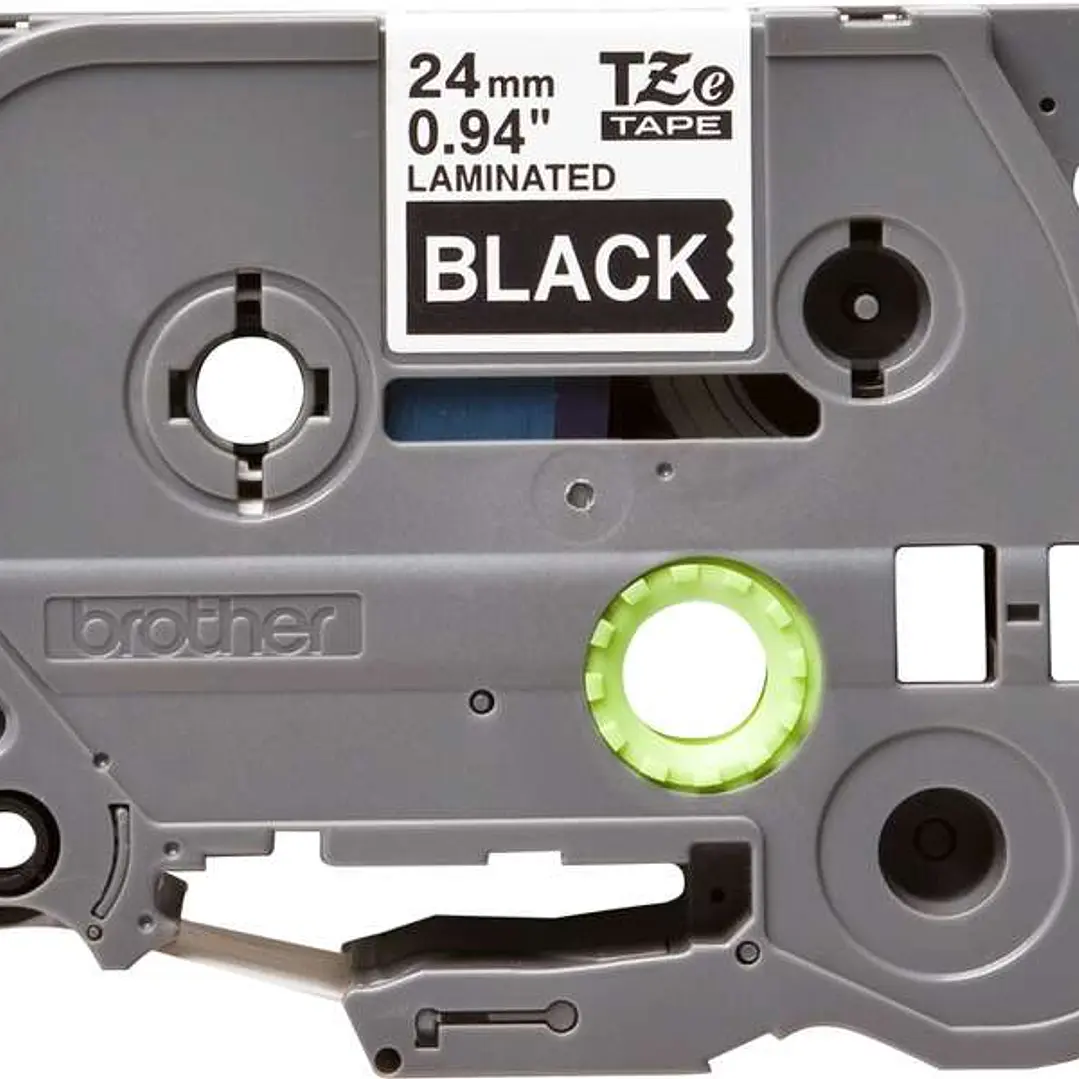 Brother TZe355 Cinta Laminada Original de Etiquetas - Texto blanco sobre fondo negro - Ancho 24mm x 8 metros 1