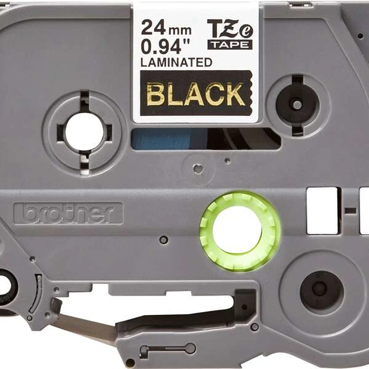 Brother TZe354 Cinta Laminada Original de Etiquetas - Texto dorado sobre fondo negro - Ancho 24mm x 8 metros 1