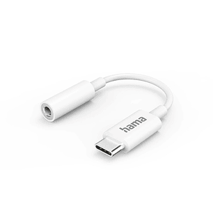 Hama Cable Adaptador de Audio - USB-C Macho - Jack Hembra de 3.5mm - Color Blanco