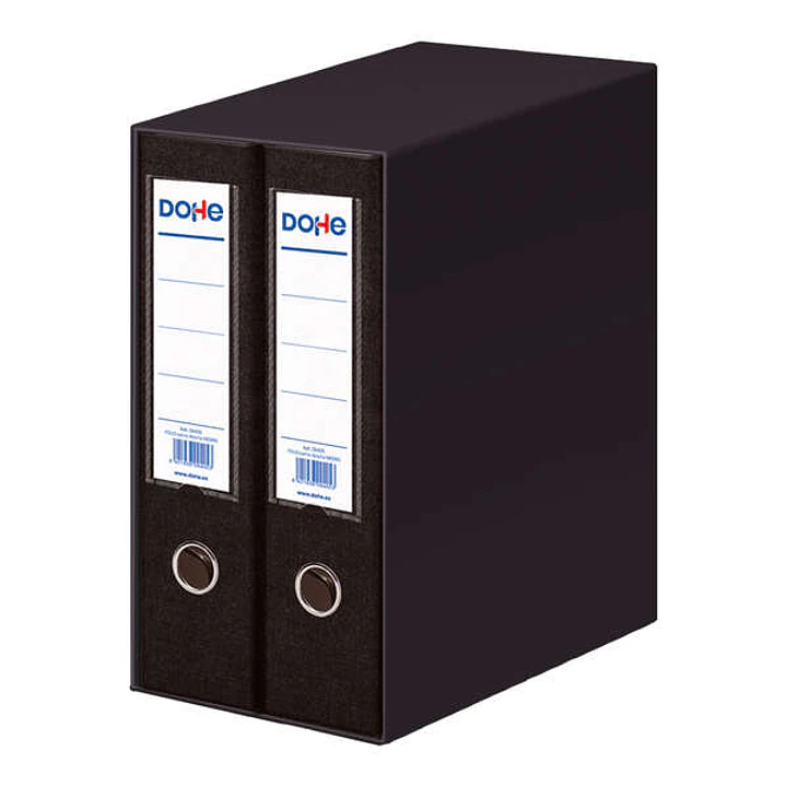 Dohe Modulo de 2 Archivadores Folio Lomo Ancho con Ollao y Rado - Carton Forrado con Polipropileno - Cantoneras Metalicas - Palanca de Maxima Calidad  1