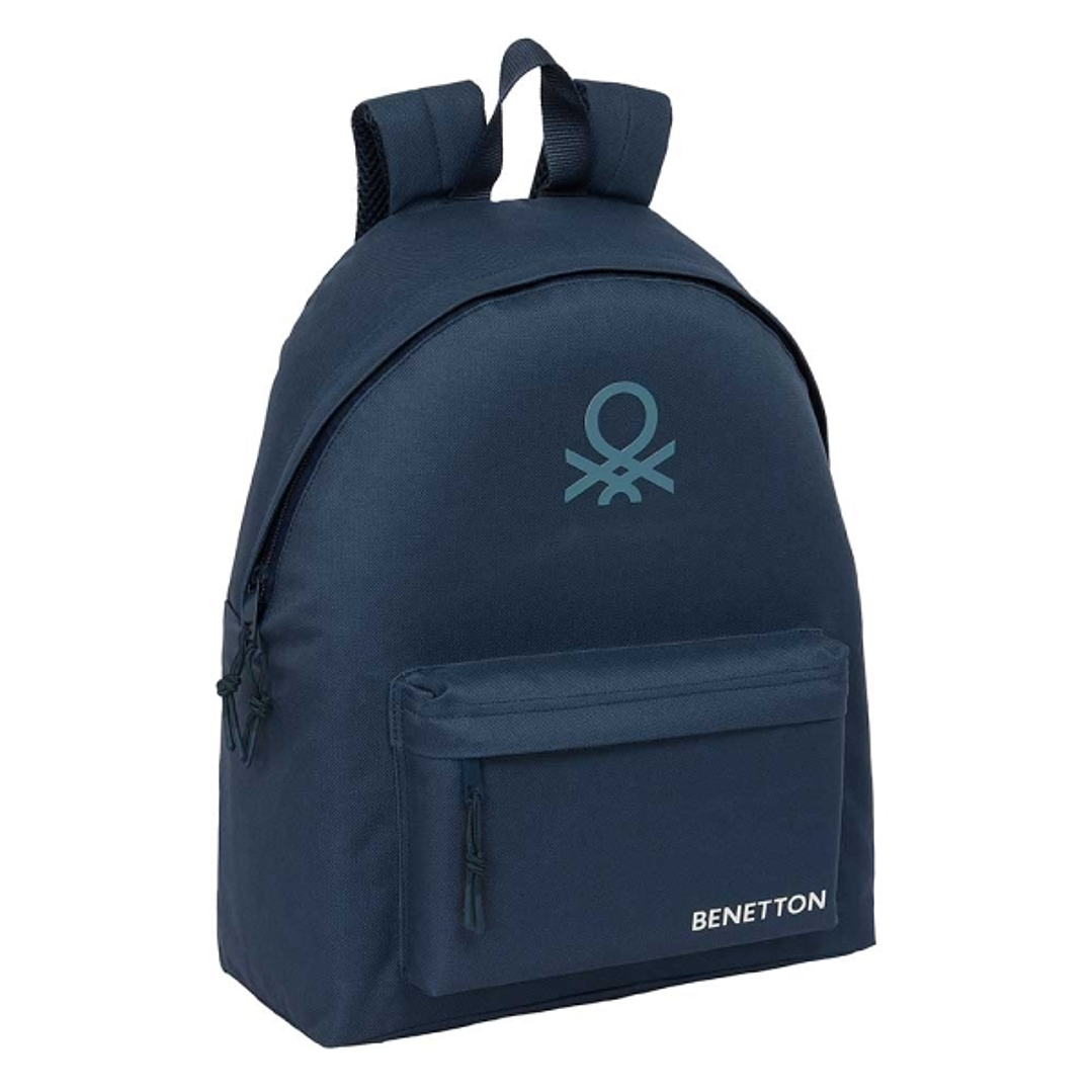 Safta Benetton Basics Antracita Mochila - Bolsillo Frontal - Hombreras Acolchadas - Doble Tirador en Cremallera - Asa Superior - 20.80L - 330x150x420m 1