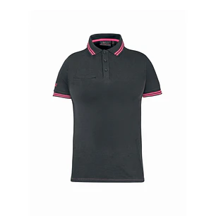 Upower Way Lady Polo Mujer Manga Corta - Talla 3XL - Algodon Stretch, Ajuste Slim Fit, Transpirable, Ribetes en Contraste, Cierre de Tres Botones, Pro