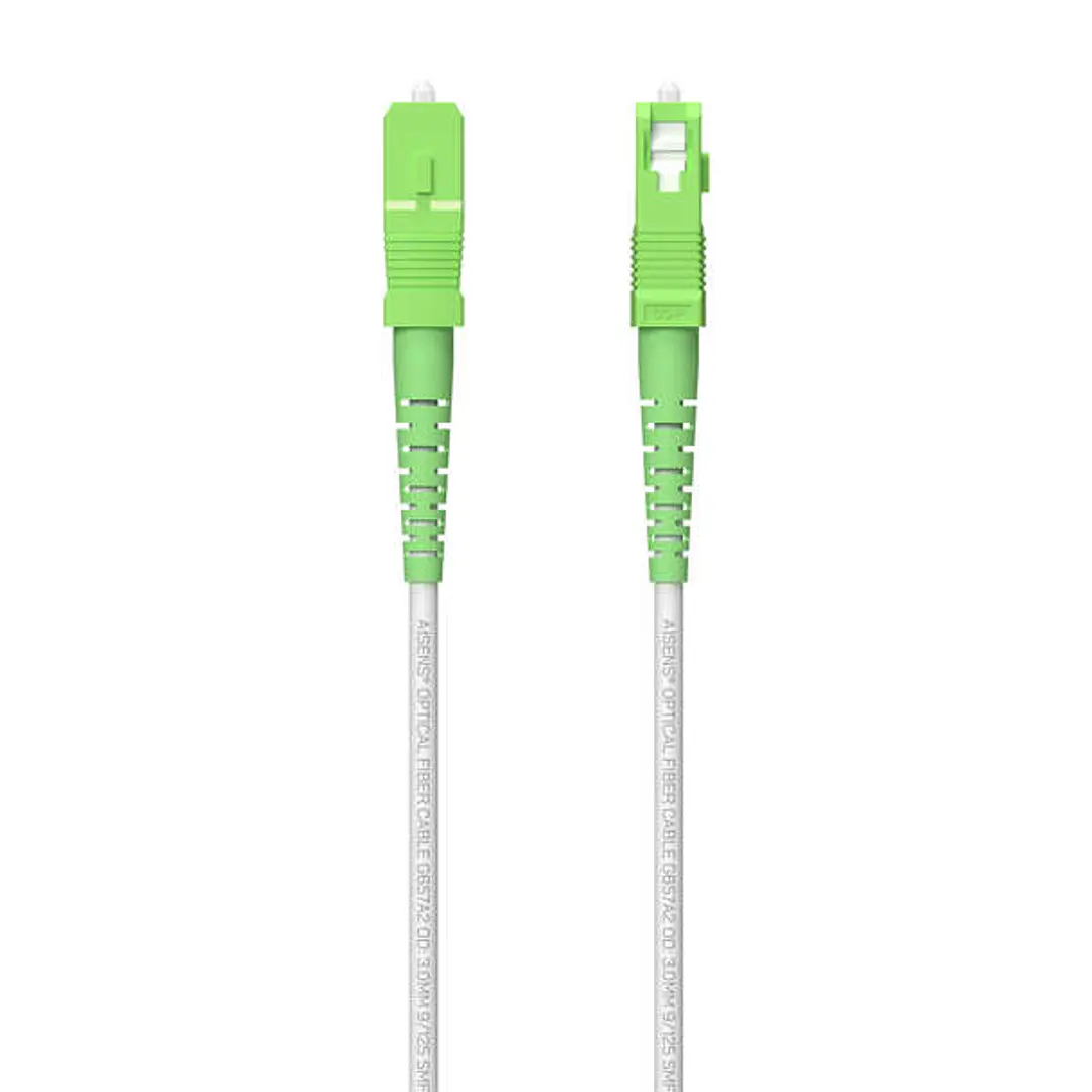 Aisens Cable Fibra Optica Latiguillo G657A2 3.0 9/125 SMF Simplex CPR Dca LSZH - SC/APC-SC/APC - 120m - Color Blanco 1