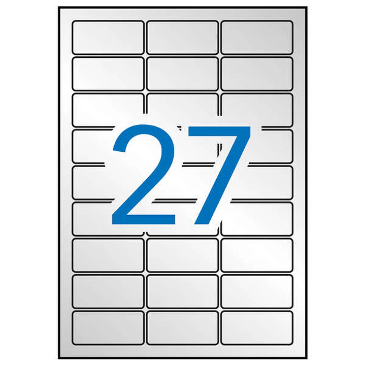 Apli Etiquetas Metalizadas Plata 63.5 x 29.6mm 20 Hojas 1