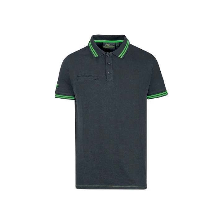 Upower Way Polo Hombre Manga Corta - Talla M - Algodon Stretch, Ajuste Slim Fit, Ribetes en Contraste, Cierre de Tres Botones, Aberturas Laterales, Pr 1