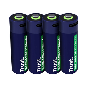 Trust Pack de 4 Pilas Recargables 1700 mAh AA
