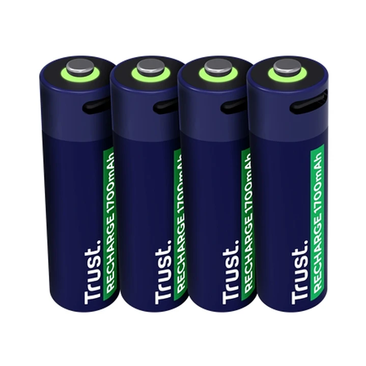 Trust Pack de 4 Pilas Recargables 1700 mAh AA 1