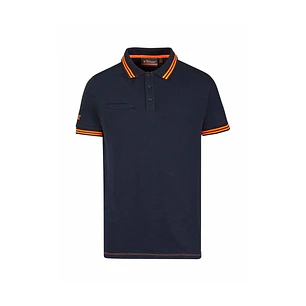 Upower Way Polo Hombre Manga Corta - Talla 2XL - Algodon Stretch, Ajuste Slim Fit, Ribetes en Contraste, Cierre Tres Botones, Aberturas Laterales, Pro