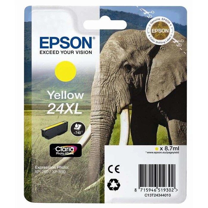 Epson T2434 (24XL) Amarillo Cartucho de Tinta Original - C13T24344012 1