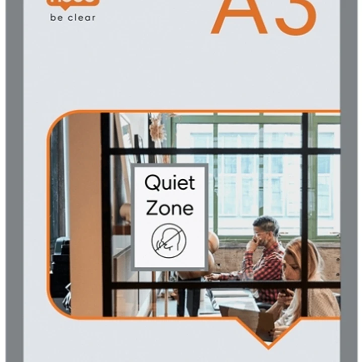 Nobo Pack de 2 Marcos Autoadhesivos Magneticos en Formato A3 - Colocacion en Vertical u Horizontal - Marco de Color Plateado 1