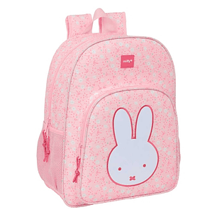 Safta Miffy Flores Mochila Adaptable a Carro - Bolsillos Laterales - Doble Tirador - Hombreras Ergonomicas - Asa Superior - 19L - 330x140x420mm - Colo