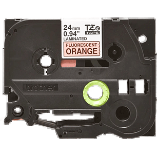 Brother TZeB51 Cinta Laminada Fluorescente Original de Etiquetas - Texto negro sobre fondo blanco - Ancho 24mm x 5 metros