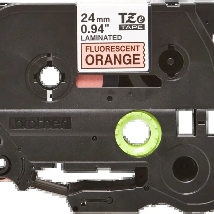 Brother TZeB51 Cinta Laminada Fluorescente Original de Etiquetas - Texto negro sobre fondo blanco - Ancho 24mm x 5 metros 1