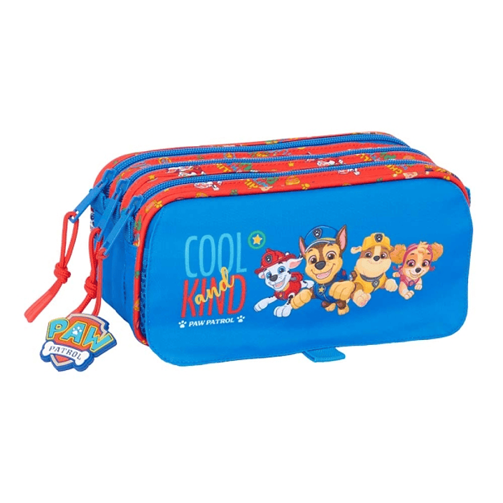 Safta Paw Patrol Cool Portatodo - 3 Compartimentos con Cremalleras - Bolsillo Frontal - Cinta Adaptable - 1.72L - 215x80x100mm - Color Azul 1